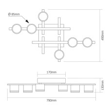 Світильник Videx під лампу 6xGX53 (VL-SPF31-6B)