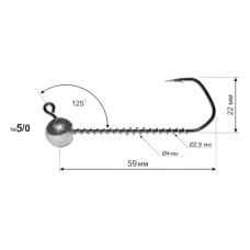 Джиг-голівка DS Barbarian 5/0 20g (3шт/уп) (3981.07.14)
