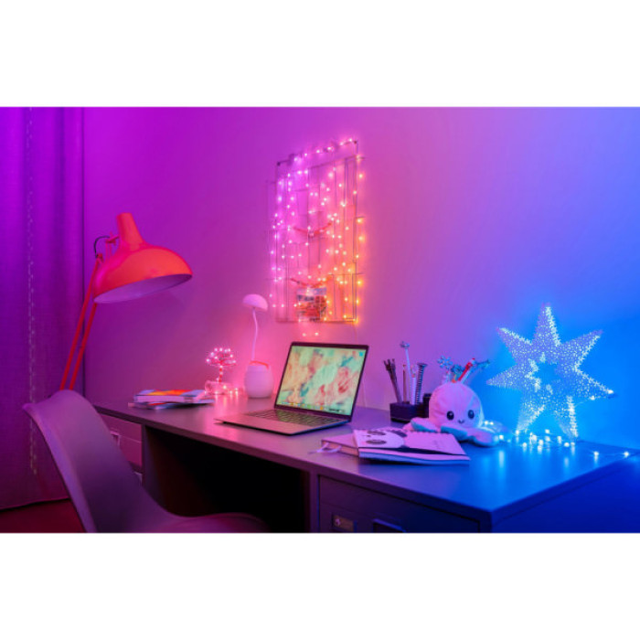 Гірлянда Twinkly Smart LED Strings USB 100 Pearl-shaped RGB LEDs, Clear Wire, USB-C 6м (TWKP100RGB-T)