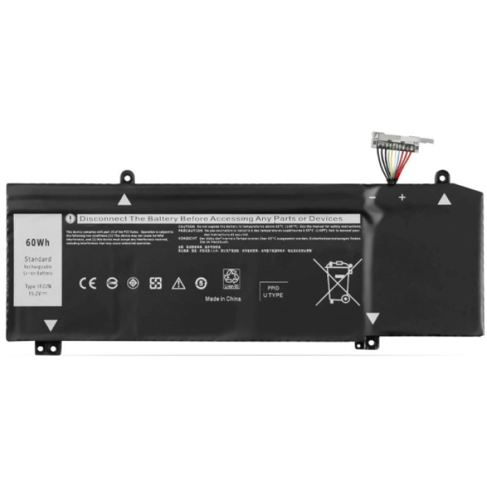 Акумулятор до ноутбука Dell Alienware M15 1F22N, 60Wh (3750mAh), 4cell, 15.2V, Li-ion (A71130)