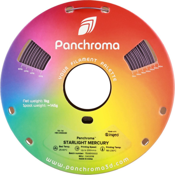 Пластик для 3D-принтера Polymaker PLA PANCHROMA STARLIGHT 1,75mm 1kg MERCURY (CA02018)