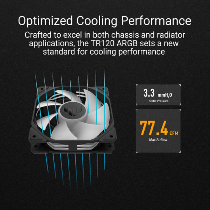 Кулер до корпусу ASUS TUF GAMING TR120 FAN ARGB BLACK (90DA0090-B09000)