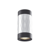 Світильник точковий Videx під лампу GU10 SPF03A накладний чорний + срібляста призма (VL-SPF03A-SPB)