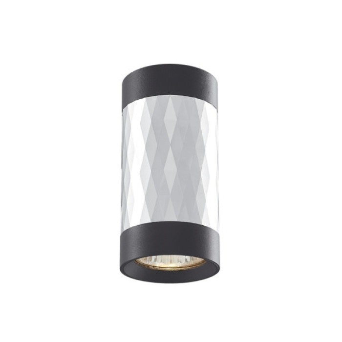 Світильник точковий Videx під лампу GU10 SPF03A накладний чорний + срібляста призма (VL-SPF03A-SPB)