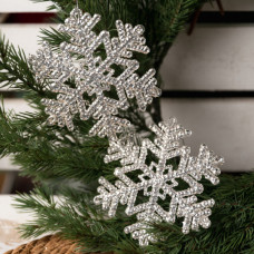 Ялинкова іграшка Novogod`ko Сніжинки 12 cм 2 шт Пластик (974873)