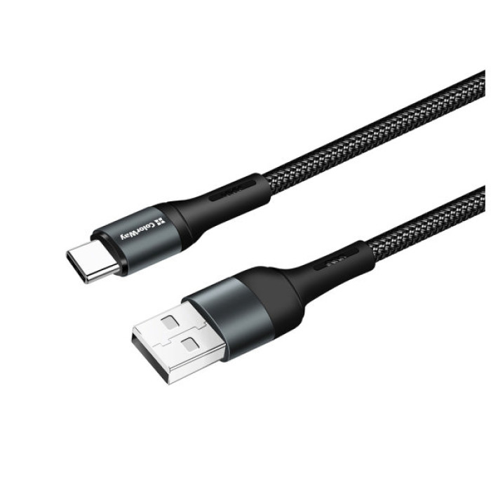 Дата кабель USB 2.0 AM to USB-C 1.0m nylon black ColorWay (CW-CBUC045-BK)