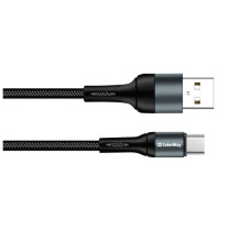 Дата кабель USB 2.0 AM to USB-C 1.0m nylon black ColorWay (CW-CBUC045-BK)