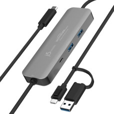 Концентратор J5create USB-C + USB A to 2xUSB + USB-C switch hub (JCH462-N)