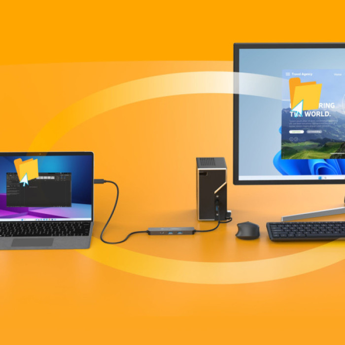 Концентратор J5create USB-C + USB A to 2xUSB + USB-C switch hub (JCH462-N)