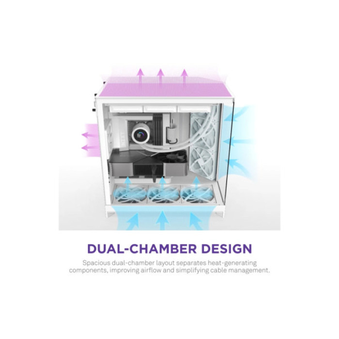 Корпус NZXT H9 Flow Dual-Chamber All White (CM-H92FW-01)
