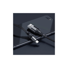 Дата кабель USB 2.0 AM to Micro 5P 1.0m 2.4A nylon X50 black HOCO (6931474734211)