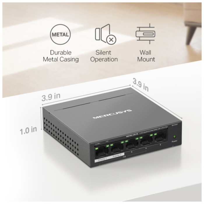 Комутатор мережевий Mercusys MS105GP