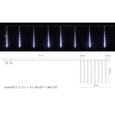 Гірлянда Delux Snowfall C 384LED 8х0.5 м IP44 EN Біла/Прозора (90017979)