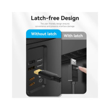 Кабель мультимедійний DisplayPort M to DisplayPort M 1.0m 4K60Hz black Vention (HAKBF)