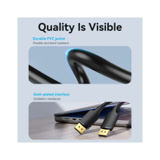 Кабель мультимедійний DisplayPort M to DisplayPort M 1.0m 4K60Hz black Vention (HAKBF)