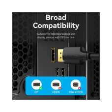 Кабель мультимедійний DisplayPort M to DisplayPort M 1.0m 4K60Hz black Vention (HAKBF)