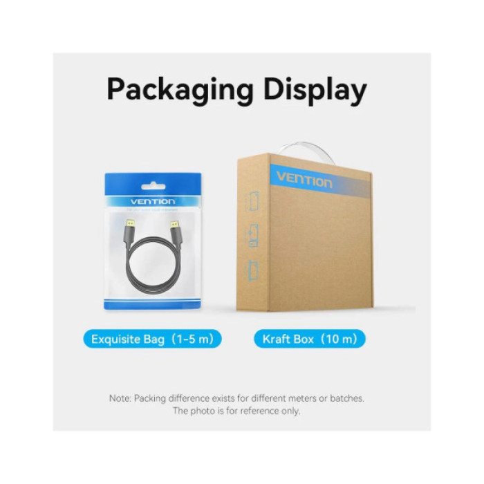 Кабель мультимедійний DisplayPort M to DisplayPort M 1.0m 4K60Hz black Vention (HAKBF)