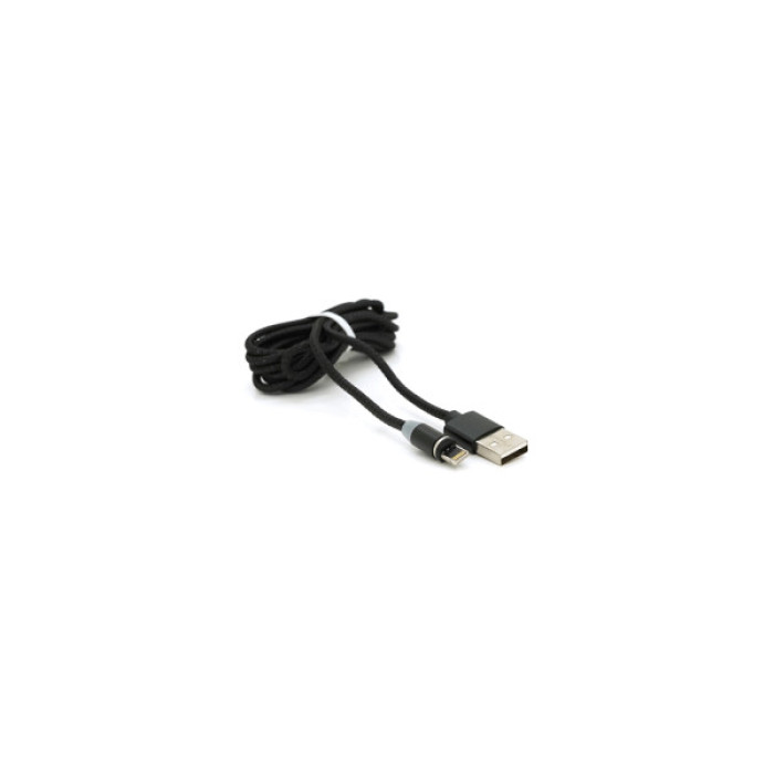 Дата кабель USB 2.0 to Lightning 2.0m 2A magnetic nylon black Pipo (18166)