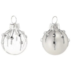 Ялинкова іграшка Chomik скляні-дзеркальні кульки 12 шт, срібно-прозорі (5900779894341)