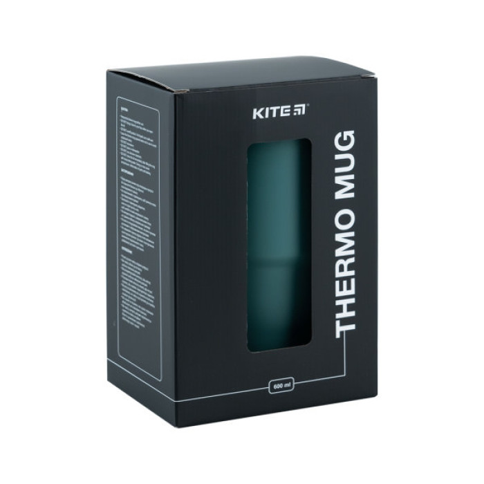Термокружка Kite з ручкою 600 мл зелена (K24-1207-3)