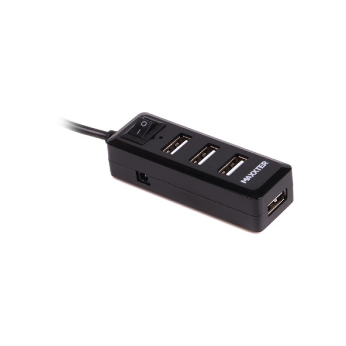 Концентратор Maxxter USB 2.0 to 4xUSB + charger 5V 1A (HU2A-4P-AC-03)