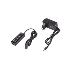 Концентратор Maxxter USB 2.0 to 4xUSB + charger 5V 1A (HU2A-4P-AC-03)