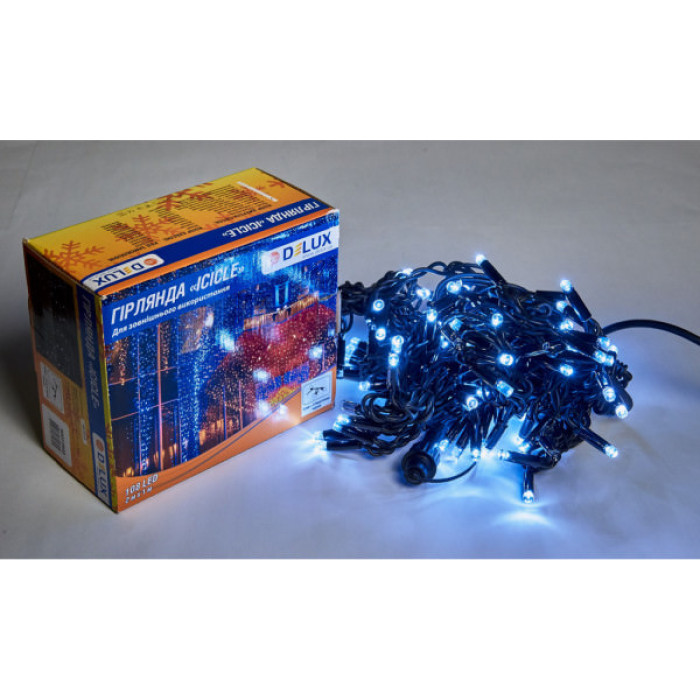 Гірлянда Delux ICICLE flash 108LED 2 х 1 м білий / чорний IP44 EN (90012940)