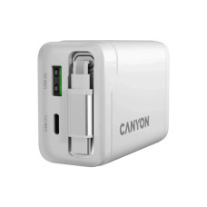 Зарядний пристрій Canyon 1xUSB-C PD65W + 1xUSB QC3.0 + cable USB-C to USB-C white (CNS-CURC65ACW)