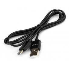 Дата кабель USB 2.0 AM to USB-C 1.0m 3A 18W PVC black Vinga (VCPUSBTC3ABK)
