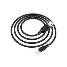 Дата кабель USB 2.0 AM to Lightning 1.0m 2.4A silicone BX42 black BOROFONE (6931474736727)