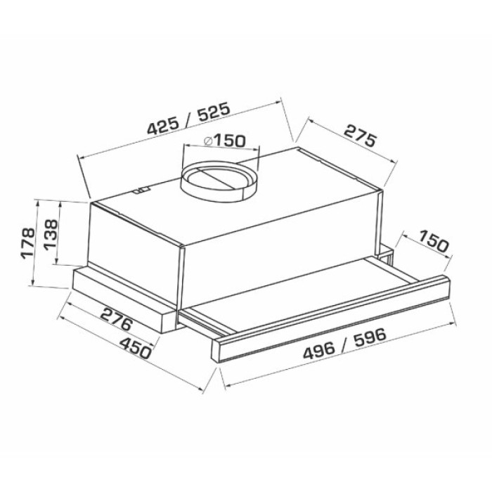 Витяжка кухонна GRANADO Telde 602-700 white (GCH26255)