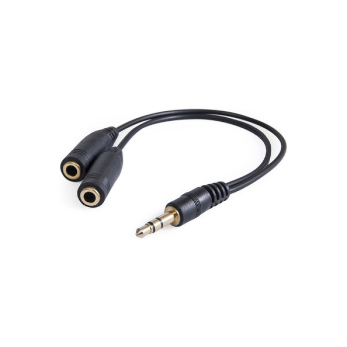 Кабель мультимедійний 3.5mm M to 2x3.5mm F 0.2m (4pin) Defender (63001)
