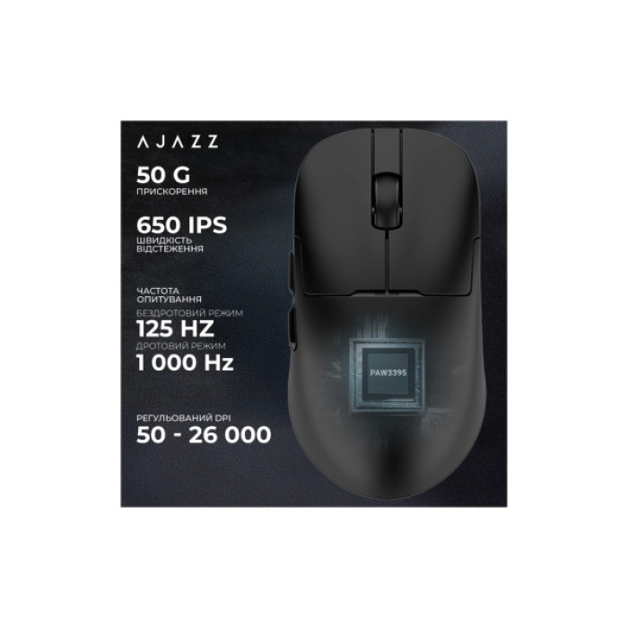 Мишка Ajazz AJ159PRO Wireless/Bluetooth/USB Charging Dock Black (AJ159-PRO-B)