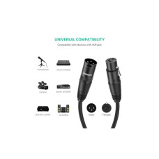 Кабель мультимедійний XLR M to XLR F 2.0m AV130 black Ugreen (20710)