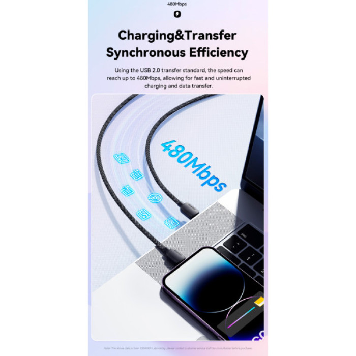 Дата кабель USB-C to Lightning 2.0m 20W white Essager (EXCTL-WLA02-P)