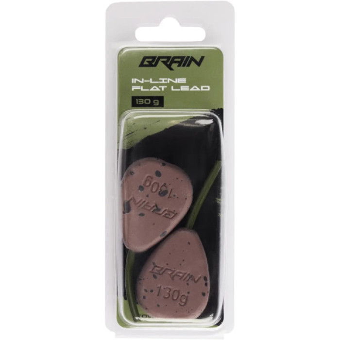 Грузило Brain In-Line Flat Lead 130g 2шт/уп Brown (1858.32.19)