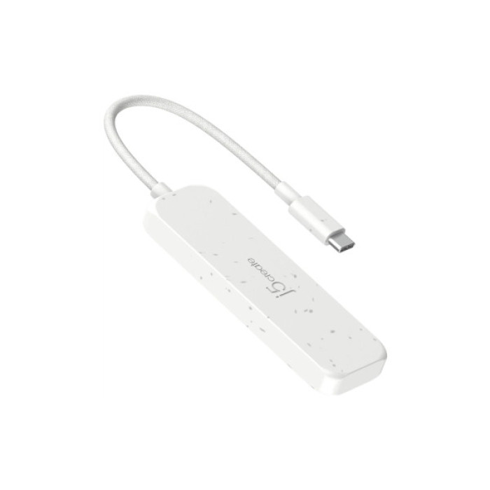 Концентратор J5create USB-C to 4xUSB-A 3.2 10Gbps white (JCH341EW-N)