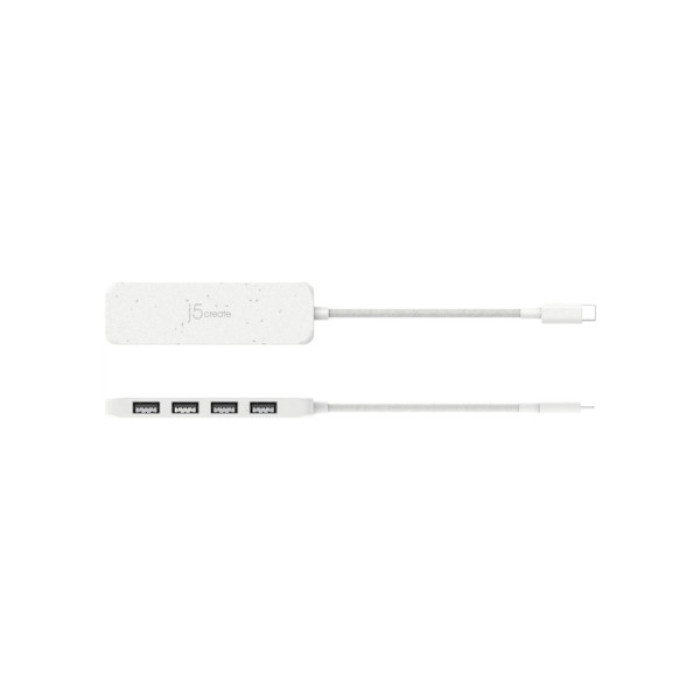 Концентратор J5create USB-C to 4xUSB-A 3.2 10Gbps white (JCH341EW-N)
