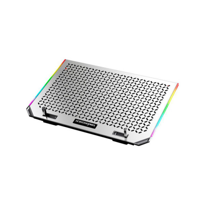 Підставка до ноутбука IceCoorel 10-15.6", 6*80mm 1800 RPM, 2*USB, 366x256x23mm, RGB (A17)