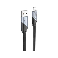 Дата кабель USB 2.0 AM to Lightning 1.2m 2.4A nylon aluminum U125 black HOCO (6942007604987)