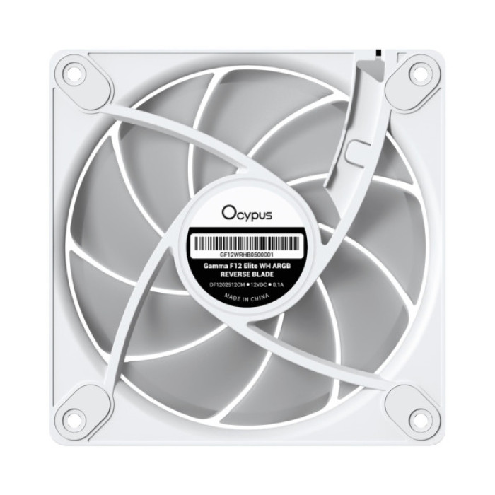 Кулер до корпусу OCYPUS GAMMA F12 ELITE WH ARGB REVERSE BLADE (GAMMA-F12-WH1AM01E-GL)