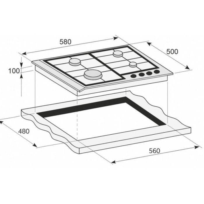 Варочна поверхня PRIME Technics PGH 50016 FIXC