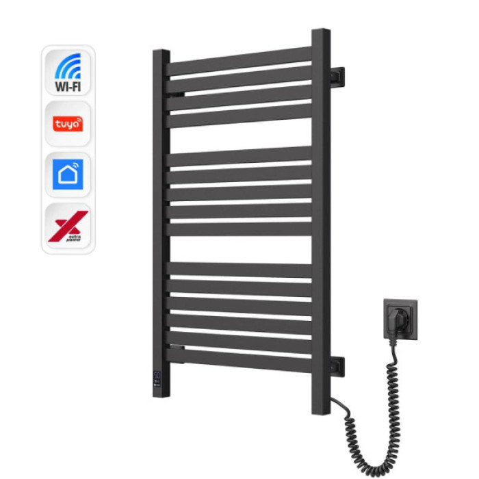 Сушарка для рушників Navin Авангард Х, 800х480, Wi-Fi, чорний муар, правобічна (12-272055-4880)