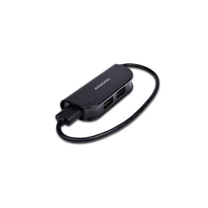 Концентратор AXAGON USB 2.0 to 4xUSB 2.0 0.2m black (HUE-X4B)