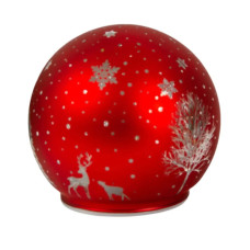 Прикраса декоративна Chomik світильник Куля, скляний, LED 12x11см, червоний (5900779881853)