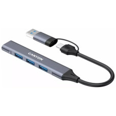Концентратор Canyon hub DS-02 4in1 USB-A/C Grey (CNS-TDS02G)