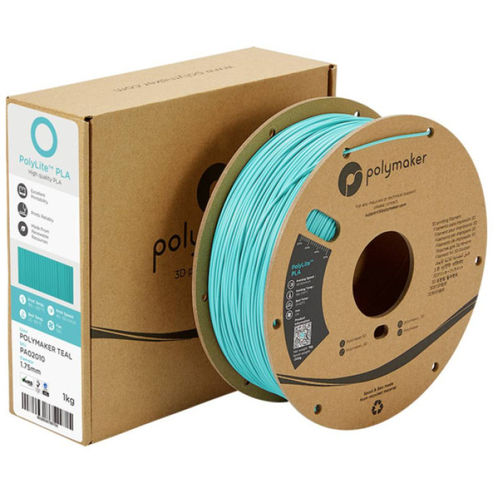 Пластик для 3D-принтера Polymaker PLA POLYLITE 1,75mm 1kg TEAL (PA02010)