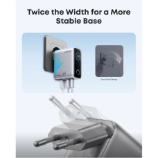 Зарядний пристрій Anker 2xUSB-C PD100W + 1xUSB GaN w Display + cable USB-C silver (B121BG41)