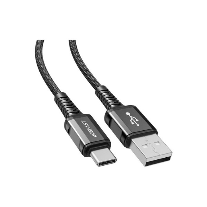 Дата кабель USB 2.0 AM to USB-C 1.2m 3A nylon C1-04 black Acefast (6974316280545)