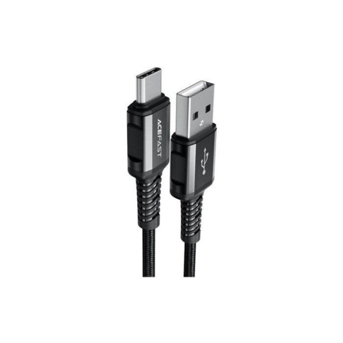 Дата кабель USB 2.0 AM to USB-C 1.2m 3A nylon C1-04 black Acefast (6974316280545)